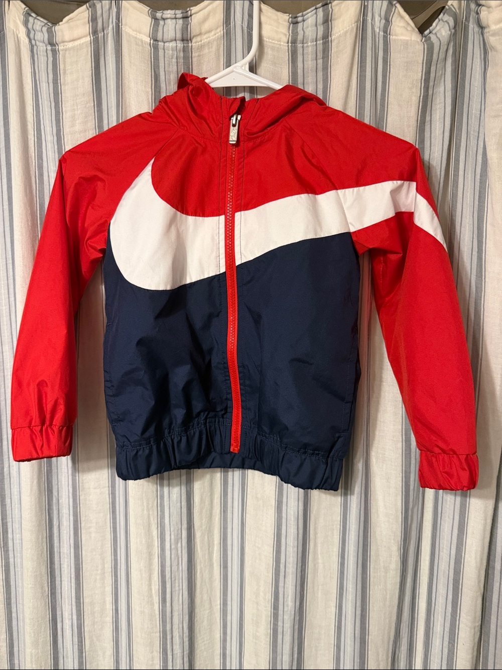 Nike Kids Red, Navy & White Hooded Windbreaker